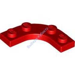 Деталь Лего Пластина Круглый Угол 3 x 3 С Вырезом 2 x 2 Цвет Красный