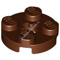 Деталь Лего Пластина Круглая 2 х 2 С Отверстием Под Ось Цвет Коричневый