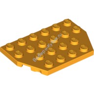 Деталь Лего Пластина Клин 4 х 6 Обрезанные Углы Цвет Ярко-Светло-Оранжевый