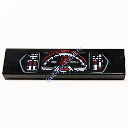 Деталь Лего Плитка 1 х 4 С Рисунком Цвет Черный