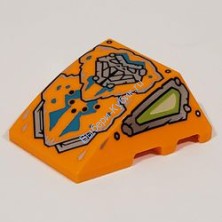 Деталь Лего Клин 4 х 3 Тройной Без Штырьков С Рисунком Цвет Оранжевый