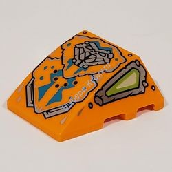 Деталь Лего Клин 4 х 3 Тройной Без Штырьков С Рисунком Цвет Оранжевый