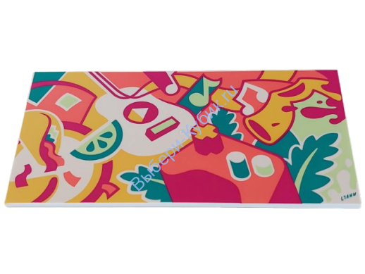 Деталь Лего Плитка 8 х 16 С Нижними Креплениями С Рисунком Цвет Белый