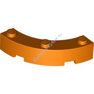 Деталь Лего Кубик Круглый Угол 4 х 4 С Тремя Шляпками Цвет Оранжевый