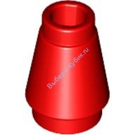 Деталь Лего Конус 1 х 1 С Верхним Пазом Цвет Красный