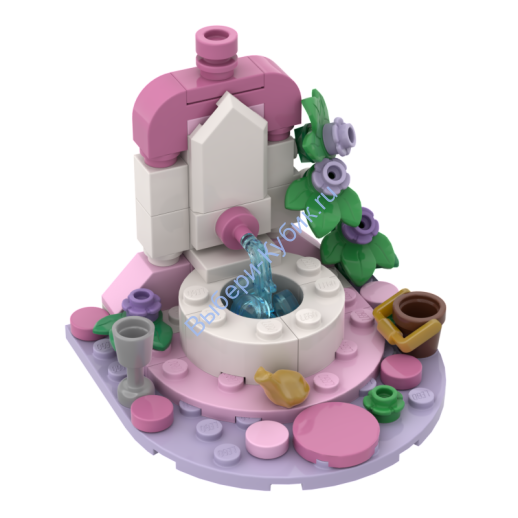 Набор Деталей Лего От Выбери Кубик ФОНТАН Розовый