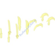 Деталь Лего Набор оружия Ниндзяго Крючки ножи и мечи 10 в упаковке Цвет Прозрачно-Неоново-Зеленый