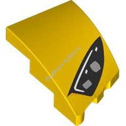 Деталь Лего Клин 2 х 3 Без Штырьков Левый С Рисунком Цвет Желтый