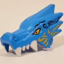 Деталь Лего Голова Дракона Лего Верхняя Челюсть С Глазами Цвет Темно-Лазурный