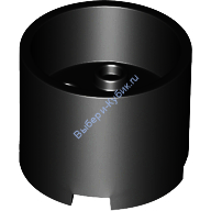 Деталь Лего Кубик Круглый 3 x 3 x 2 с Утопленным Центром и Осевым Отверстием Цвет Черный