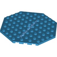 Деталь Лего Пластина 10 х 10 Восьмиугольник С Отверстием Цвет Темно-Лазурный