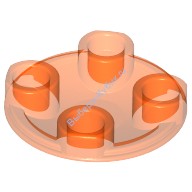 Деталь Лего Пластина Круглая 2 х 2 С Округлым Дном Цвет Прозрачно-Неоново-Оранжевый