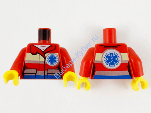 Деталь Лего Торс С Рисунком Цвет Красный
