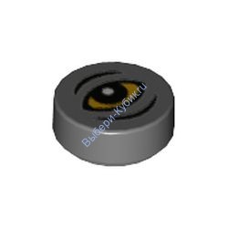 Деталь Лего Плитка Круглая 1 х 1 С Рисунком Цвет Темно-Серый