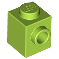 Деталь Лего Кубик Модифицированный 1 х 1 С Штырьком На 1 Стороне Цвет Лайм