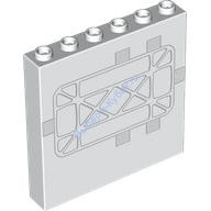 Деталь Лего Панель 1 X 6 X 5 С Рисунком Цвет Белый 59349pb345