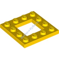 Деталь Лего Пластина 4 х 4 С 2 х 2 Вырезом Цвет Желтый