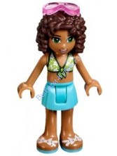 Friends Andrea, Medium Azure Skirt, Lime Swimsuit Top, Sunglasses