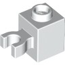 Кубик Модифицированный 1 х 1 С Защелкой Вертикальной Защелкой Открытый Штырёк Цвет Белый