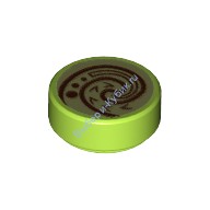 Деталь Лего Плитка Круглая 1 х 1 С Рисунком Цвет Лайм