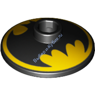 Деталь Лего Тарелка 2 х 2 Перевернутая С Рисунком Цвет Черный