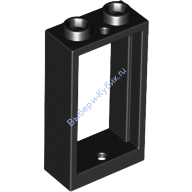 Деталь Лего Окно 1 х 2 х 3 Плоский Перед Цвет Черный