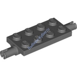 Деталь Лего Пластина Модифицированная 2 х 4 С Штифтами И Толстыми Усиленными Опорами Цвет Темно-Серый