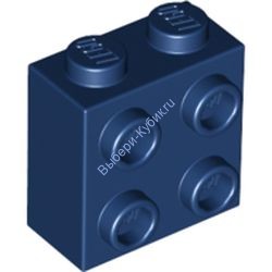 Деталь Лего Кубик Модифицированный 1 x 2 x 1 2/3 С Штырьками На Стороне Цвет Темно-Синий