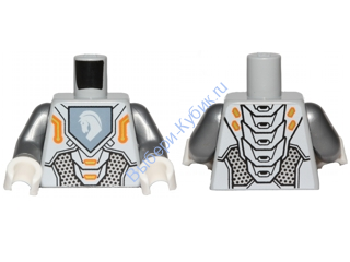 Детали Лего Торс С Рисунком Цвет Светло-Серый