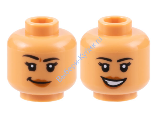 Деталь Лего Голова Двухсторонняя Цвет Телесный