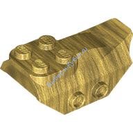 Деталь Лего 4 x 2 с 4 Штырьками Сверху По 2 Штырька С Каждой Стороны / Конец Крыла Цвет Перламутрово-Золотой