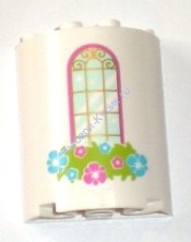 Деталь Лего Половина Цилиндра 2 х 4 х 4 С Окном И Цвет Белый