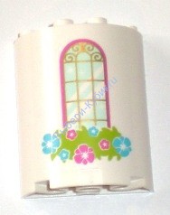 Деталь Лего Половина Цилиндра 2 х 4 х 4 С Окном И Цвет Белый