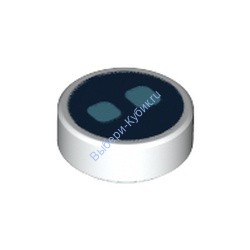 Деталь Лего Плитка Круглая 1 х 1 С Рисунком Цвет Белый