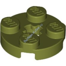 Деталь Лего Пластина Круглая 2 х 2 С Отверстием Под Ось Цвет Оливковый Зеленый