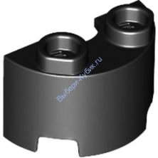 Деталь Лего Половина Цилиндра 1 x 2 x 1 Цвет Черный
