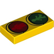 Деталь Лего Плитка 1 х 2 Светофор Цвет Желтый