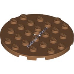 Деталь Лего Пластина Круглая 6 х 6 С Отверстием Цвет Карамельный