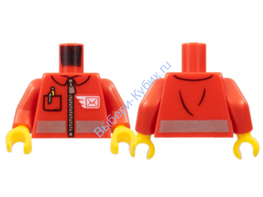 Деталь Лего Торс С Рисунком Цвет Красный