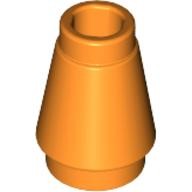 Деталь Лего Конус 1 х 1 С Верхним Пазом Цвет Оранжевый