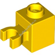 Деталь Лего Кубик Модифицированный 1 х 1 С Защелкой Вертикальной Защелкой Открытый Штырёк Цвет Желтый