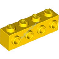 Деталь Лего Кубик Модифицированный 1 х 4 С 4 Штырьками На Стороне Цвет Желтый