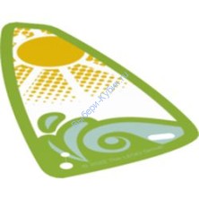 Деталь Лего Пластиковый Треугольный Парус С Рисунком "Волна" И "Солнце" Цвет Прозрачный