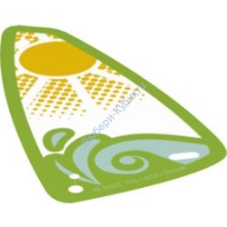 Деталь Лего Пластиковый Треугольный Парус С Рисунком "Волна" И "Солнце" Цвет Прозрачный