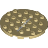 Деталь Лего Пластина Круглая 6 х 6 С Отверстием Цвет Песочный