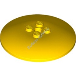 Деталь Лего Тарелка 6 х 6 Перевернутая - Закрытые Штырьки Цвет Желтый
