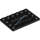 Деталь Лего Плитка Модифицированная 4 х 6 С Штырьками По Краям С Рисунком Цвет Черный