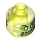 Деталь Лего Голова Минифигурки Лего С Отверстием Цвет Прозрачно-Неоново-Зеленый