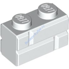 Деталь Лего Кубик Модифицированный 1 х 2 С Кирпичным Профилем Цвет Белый