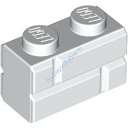 Деталь Лего Кубик Модифицированный 1 х 2 С Кирпичным Профилем Цвет Белый